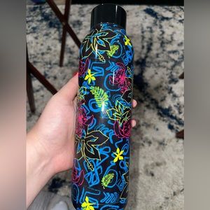 BRAND NEW STITCH Black Rainbow Neon Print Metal Water Bottle Disney Land 21 oz